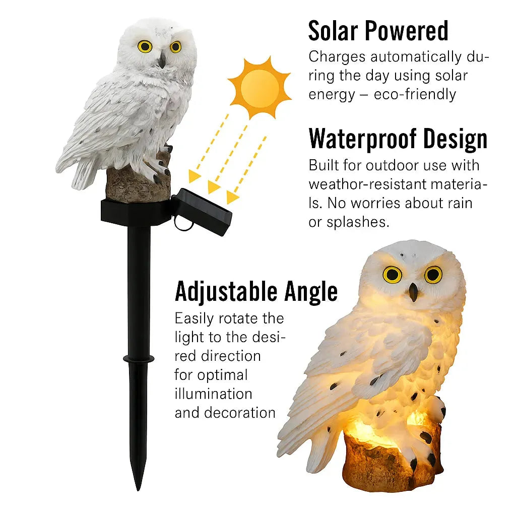 🦉 Solar Owl LED Garden Light