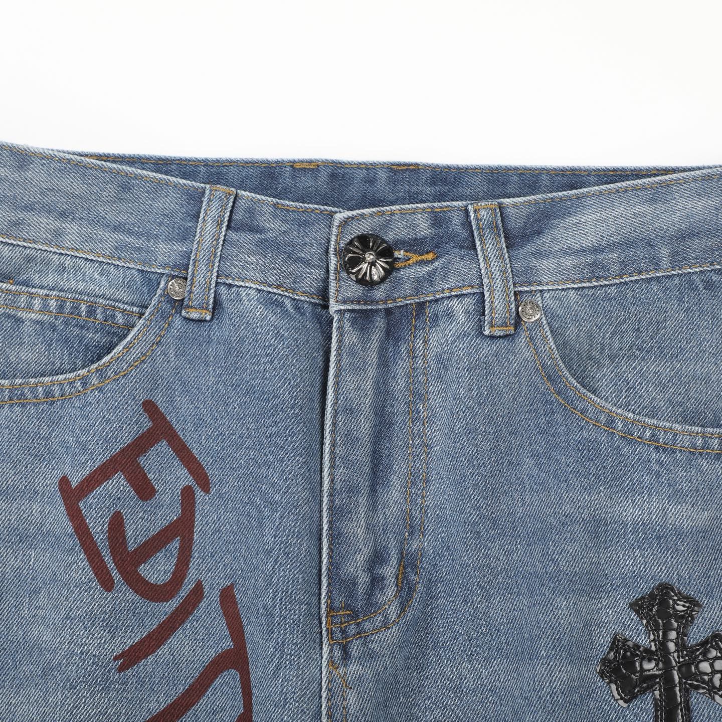 Chrome Hearts American street art cross with straight shaft Pants W1