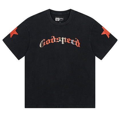 GODSPEED Skeleton Man White Cowboy Hat T-shirt